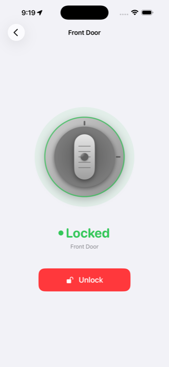Lock detail screen