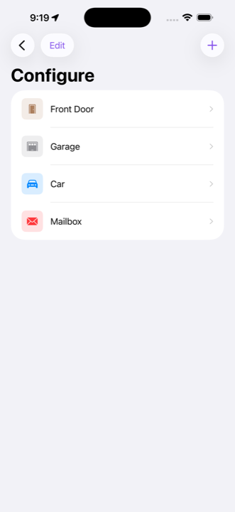 Configure reminders screen